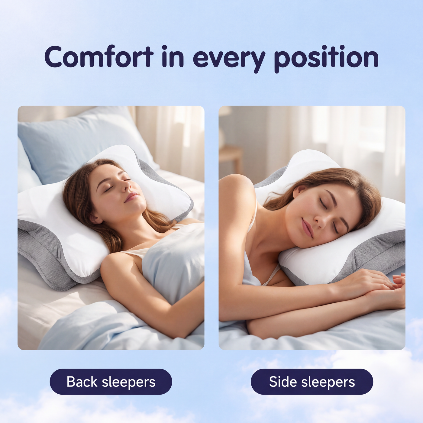 Comfort for back and side sleepers