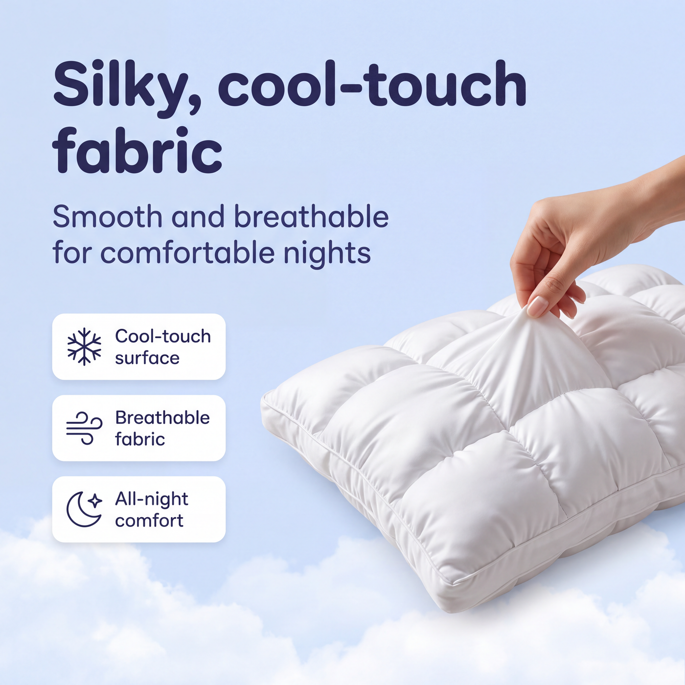Silky, cool-touch fabric